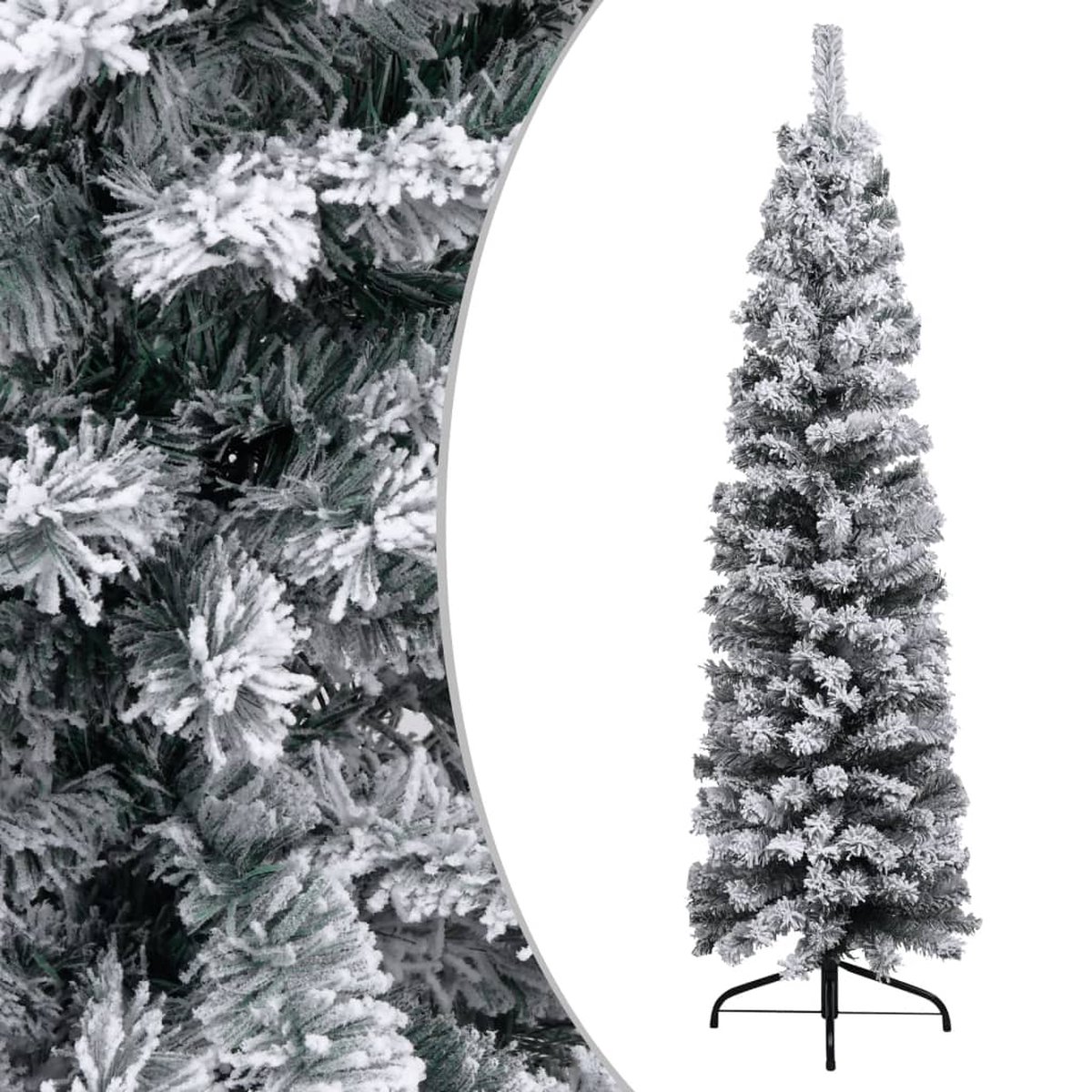 VidaLife Kunstkerstboom met sneeuw smal 150 cm PVC groen