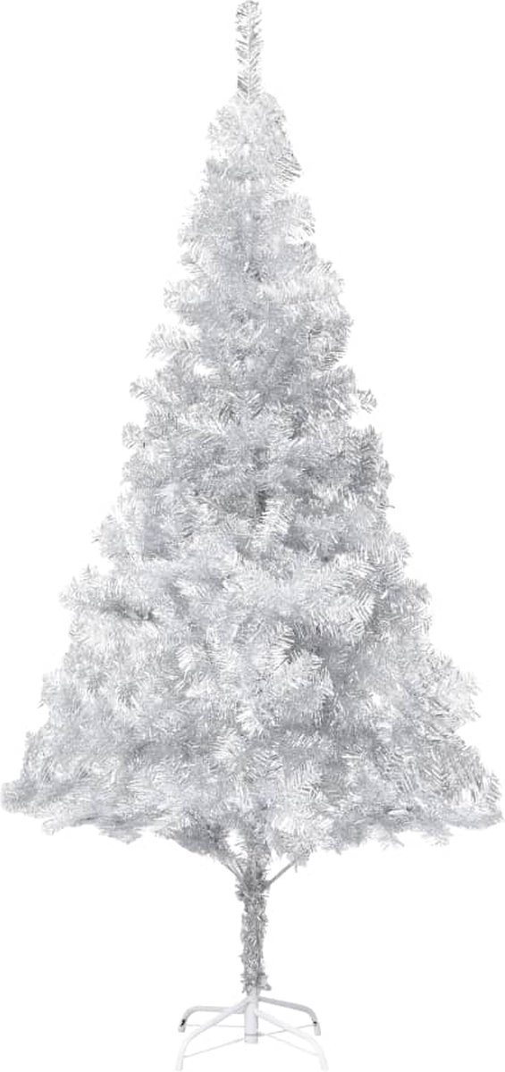 VidaLife Kunstkerstboom met standaard 180 cm PET zilverkleurig