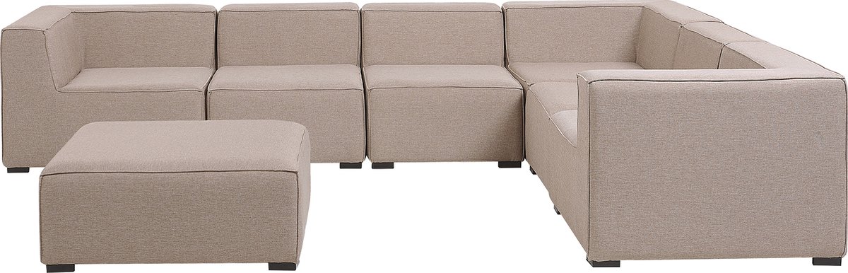 Beliani AREZZO - Loungeset voor 7 - Beige - Kunststof