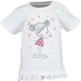 Blue Seven-Mini girls  shirt-White - maat 86