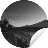 Tuincirkel Indonesië - Rijst - Zwart - Wit - 150x150 cm - Ronde Tuinposter - Buiten