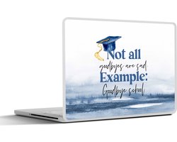 Laptop sticker - 15.6 inch - Afgestudeerd - School - Studenten - Quotes - 36x27,5cm - Laptopstickers - Laptop skin - Cover