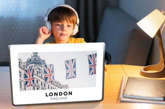 Sticker ordinateur portable - 15,6 pouces - Angleterre - Londres - Drapeaux