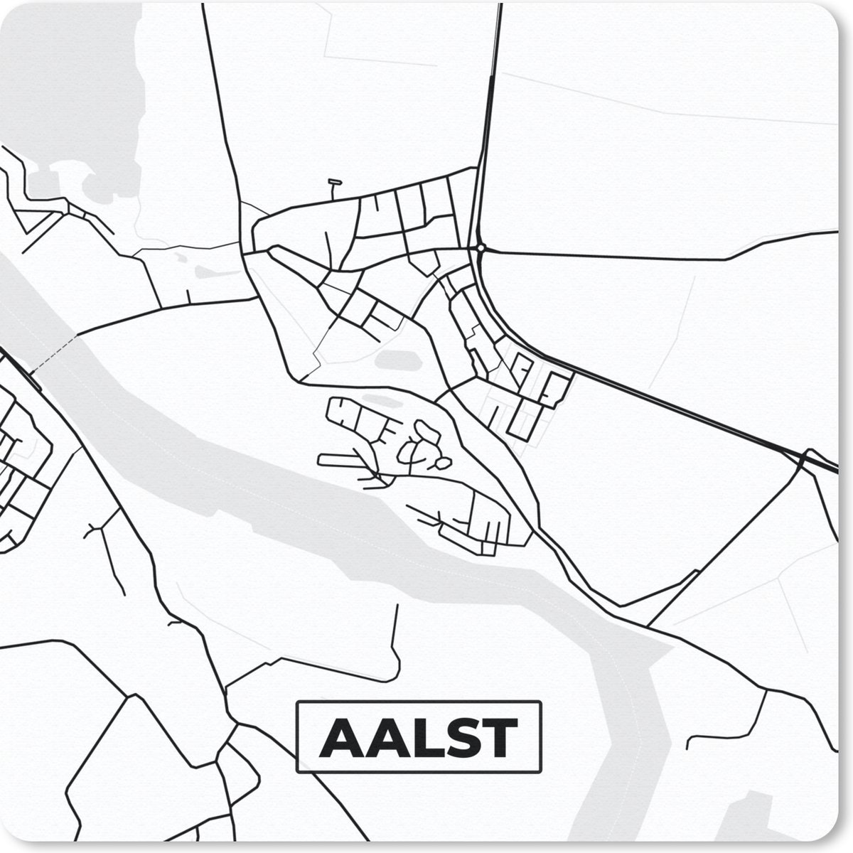 Muismat 30x30 cm - Mousepad Plattegrond - Aalst - Kaart - Stadskaart - Muismatten - Stadskaart
