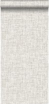 ESTAhome behangpapier geweven linnenstructuur licht warm grijs - 148660 - 53 cm x 10,05 m