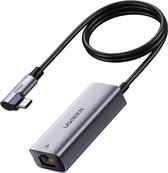 UGREEN USB-C naar RJ45 Ethernet Adapter met Charging - Mobile Gaming - 1.2m Kabel - 90° USB-C