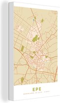 Canvas Schilderij Epe - Plattegrond - Stadskaart - Kaart - 60x90 cm - Wanddecoratie