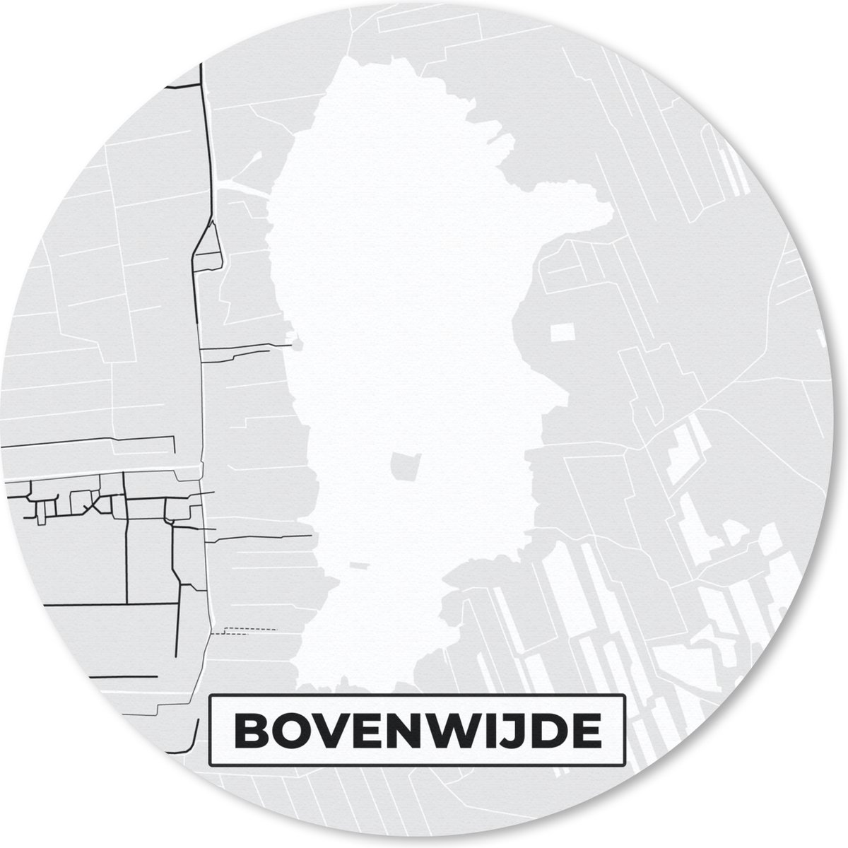 Muismat rond 30x30 cm - Mousepad Nederland - Kaart - Stadskaart - Plattegrond - Bovenwijde - Ronde muismatten - Stadskaart