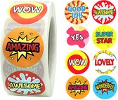 stickerrol - 500 stickers - beloningsstickers - stickers voor kinderen - beloningssysteem