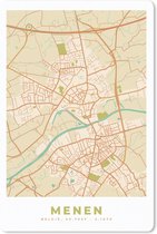 Muismat - Mousepad - Vintage - Menen - Kaart - Stadskaart - Plattegrond - 18x27 cm - Muismatten
