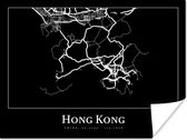 Poster Hong Kong - Kaart - Stadskaart - Plattegrond - 80x60 cm