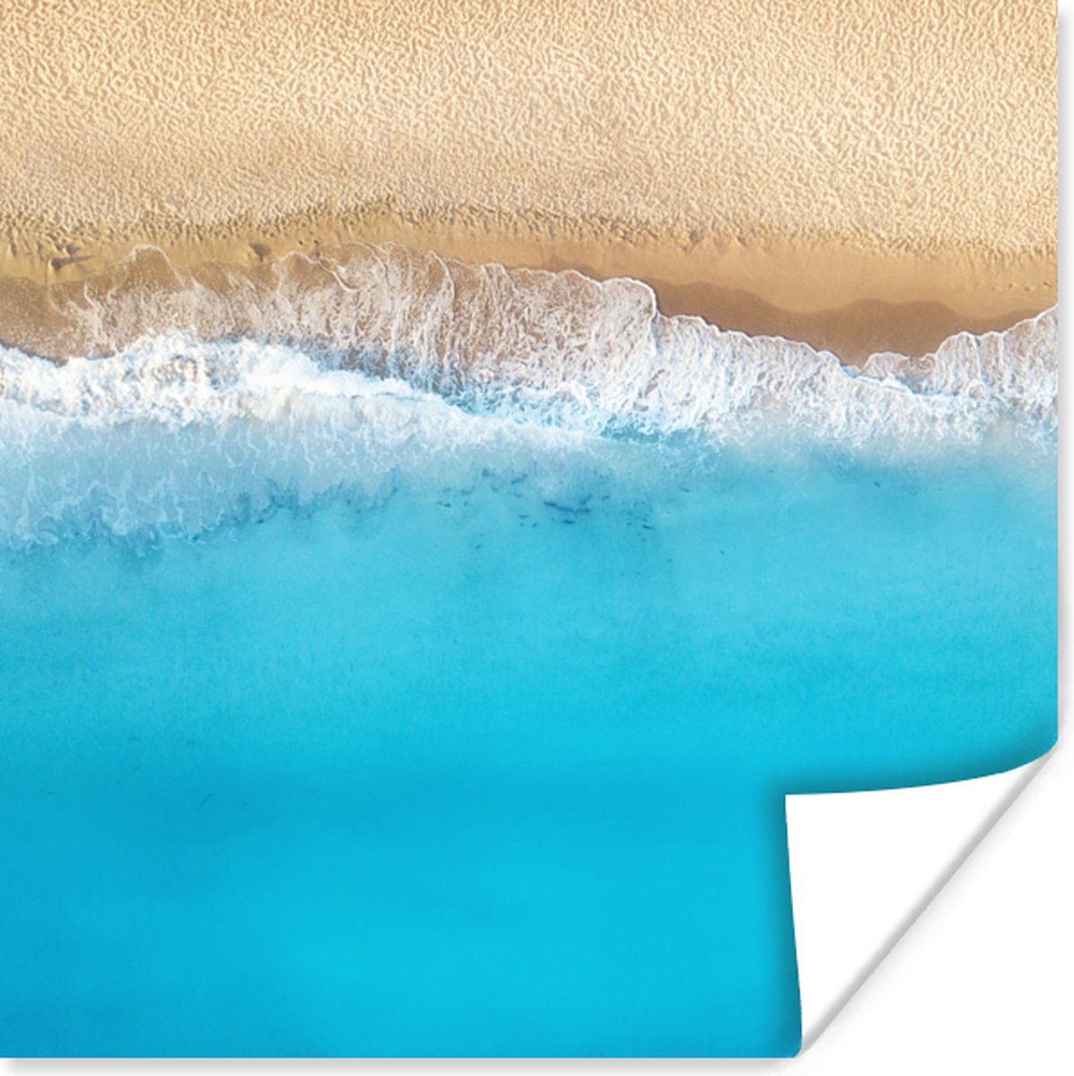 Poster Strand - Water - Blauw - 75x75 cm