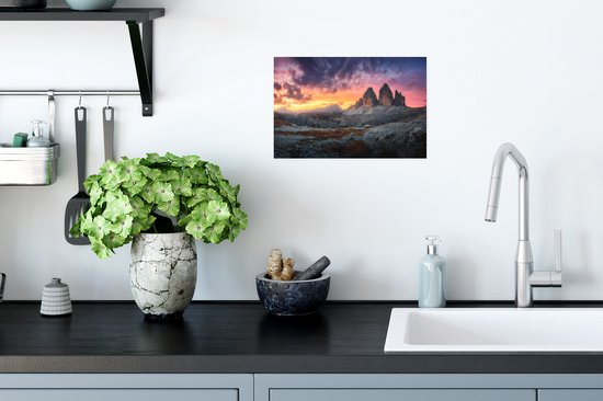 Poster Roches - Berg - Coucher de soleil - Paysage - 30x20 cm