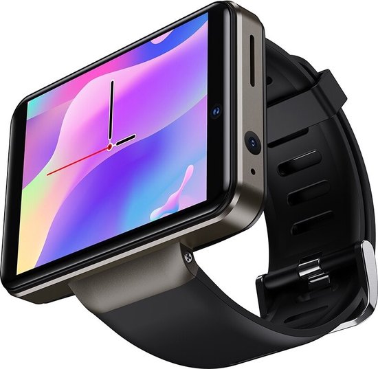 DrPhone SWX5 - 4G / GPS / WiFi SmartWatch Voor Mannen - Face ID - 2.41"- Android 7.1 - 3GB RAM 32GB Opslag - Camera - Zwart