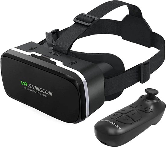 VR Bril Smartphone Inclusief Controller – Virtual Reality Bril – VR Headset – 3D Bril – Bluetooth – Android & IOS – Draadloos - Zwart