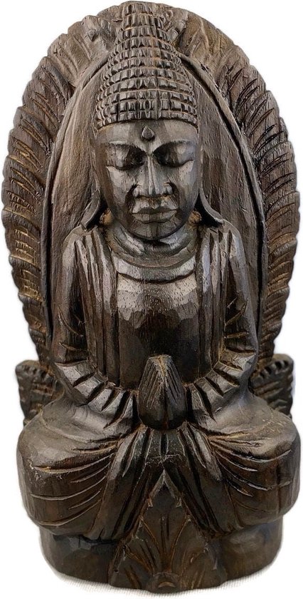 Statuette Chiot En Bois Sculpté à La Main - Décoration Maison Bureau Cadeau Amoureux Animaux