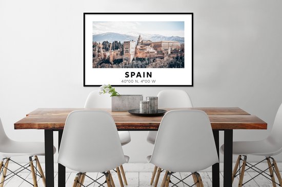 Cadre photo avec affiche - Espagne - Kasteel - Vintage - Été - 90x60 cm - Cadre pour affiche