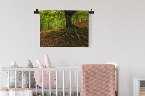 Wandkleed - Wanddoek - Boom - Bos - Herfstbladeren - 60x45 cm - Wandtapijt