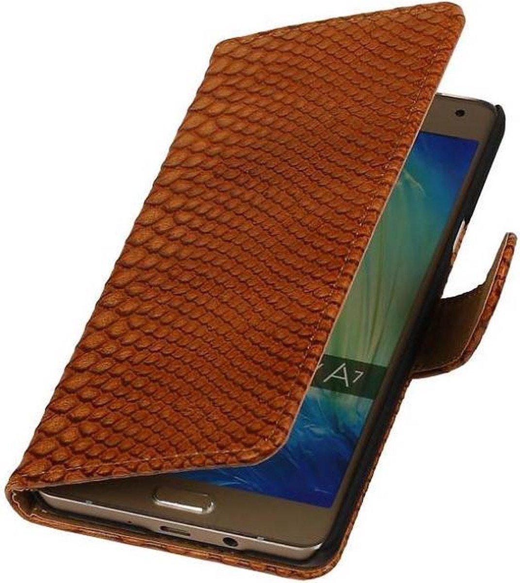 Slang Bookstyle Hoes - Geschikt voor Samsung Galaxy A7 Bruin