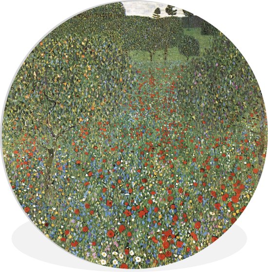 Wall Circle - Indoor Wall Circle - Champ de Poppy - Gustav Klimt - ⌀ 30 cm - Décoration murale - Peintures ronds