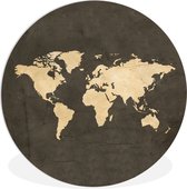 WallCircle - Wandcirkel ⌀ 60 - Wereldkaart - Vintage - Kleuren - Ronde schilderijen woonkamer - Wandbord rond - Muurdecoratie cirkel - Kamer decoratie binnen - Wanddecoratie muurcirkel - Woonaccessoires
