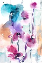 IXXI Flowers Purple and Blue - Wanddecoratie - Bloemen en Planten - 80 x 120 cm