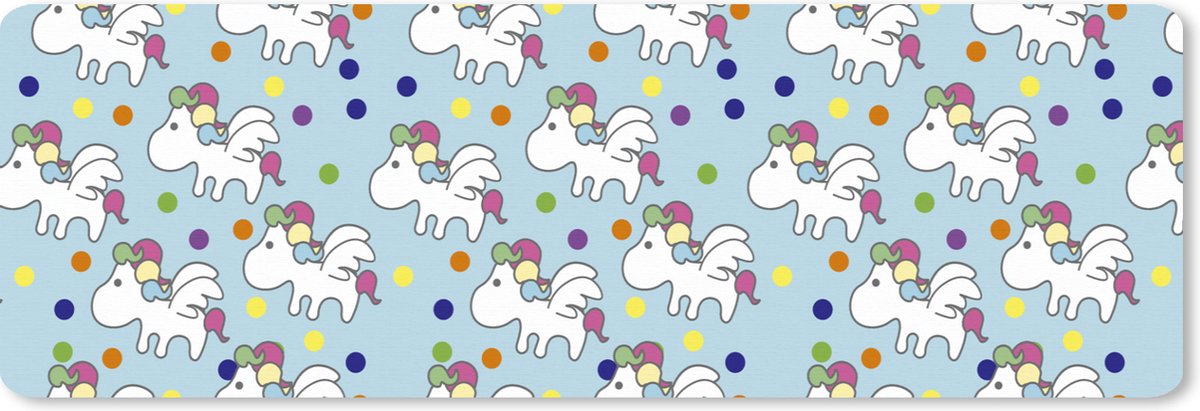 Muismat XXL 90x30 cm - Bureau onderlegger - Bureau mat Unicorn - Patronen - Kind - Bureaumat - Gaming mousepad xl - Bureaulegger groot - Computer deskmat
