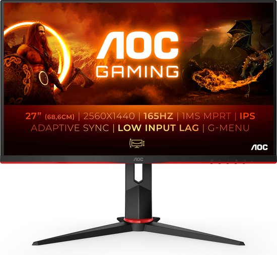 AOC Q27G2S - QHD IPS Gaming Monitor - 165Hz - 27 Inch