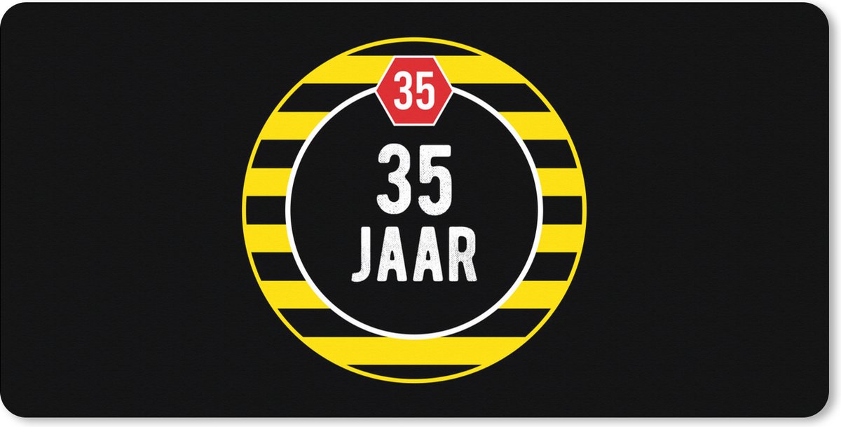 Muismat XXL 90x45 cm - Bureau onderlegger - Bureau mat Jubileum - 35 jaar - Quote - Bureaumat - Gaming mousepad xl - Bureaulegger groot - Computer deskmat