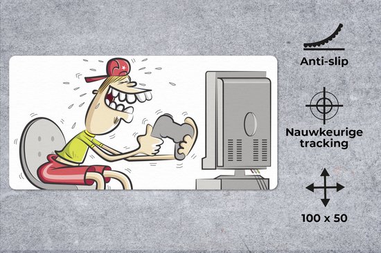 Muismat XXL 100x50 cm - Bureau onderlegger - Bureau mat Gamer - Televisie - Console - Bureaumat - Gaming mousepad xl - Bureaulegger groot - Computer deskmat - Geschikt voor Gaming Muis en Gaming PC set-up