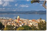Muismat XXL - Bureau onderlegger - Bureau mat - Luchtfoto van de Franse havenplaats Saint-Tropez - 120x80 cm - XXL muismat