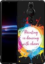 Sony Xperia Pro-I Hoesje Zwart Painting Designed by Cazy