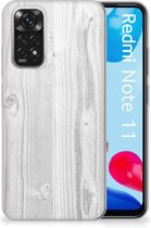 Telefoonhoesje Xiaomi Redmi 10 | Redmi Note 11 4G Backcover Soft Siliconen Hoesje Wit Hout