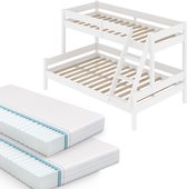 Vitalispa Lit superposé Everest, Wit, 120x200 / 80x200 cm avec 2 matelas