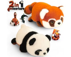 Klikkopers® - Omkeerbare Panda Knuffel - Rode Panda Knuffel - Panda Knuffel - Kawaii knuffel - Panda 2 in 1