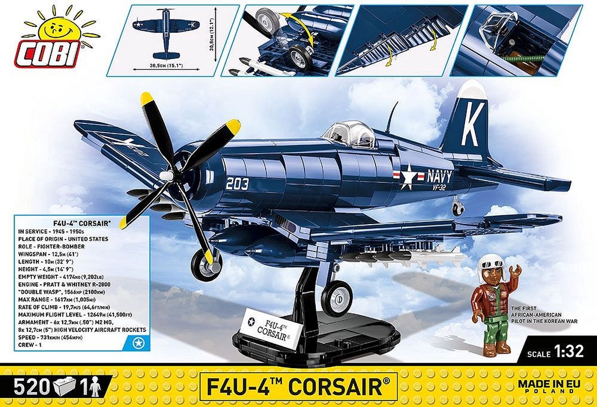 COBI Historical Collection - F4U-4 Corsair Constructiespeelgoed thumbnail 3