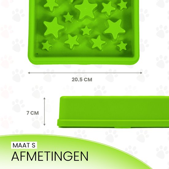Eat Slow Live Longer Star Voerbak S – Ø 20.5 cm - Anti-schrok voerbak – Slow feeder voor honden – Anti-slip – Geschikt voor de kleinere hond - Groen