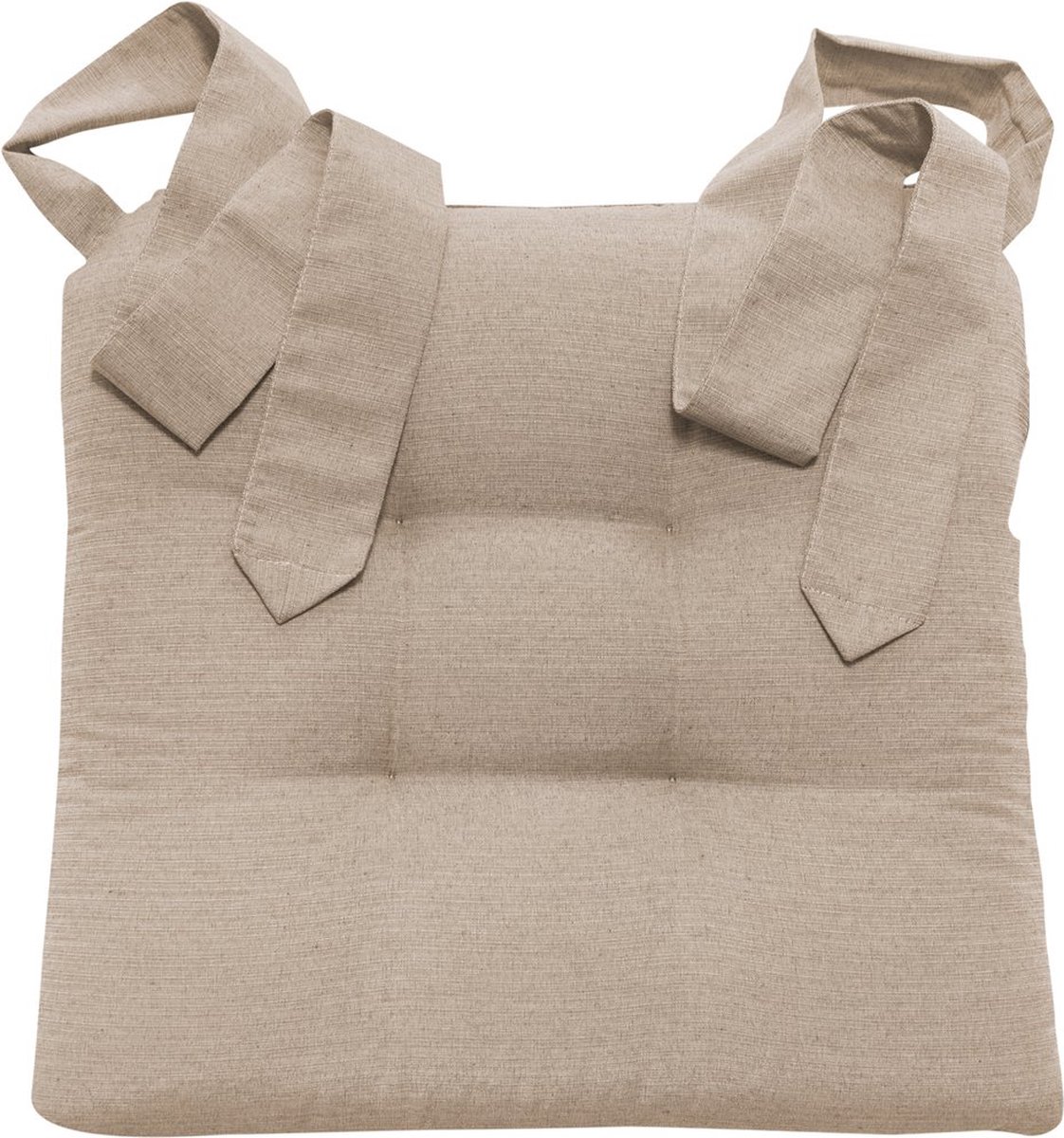 La'Moussawi ® Comfortabel Linnen-look Stoelkussen met Stevige Bandjes voor Rotanstoelen, Extra Dikke Ondersteuning in Taupe