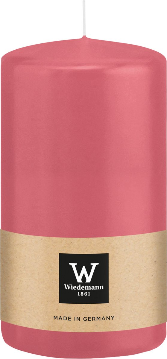 Wiedemann Cilinderkaars/stompkaars - roze - 13 x 7 cm - 52 branduren - zuilkaarsen
