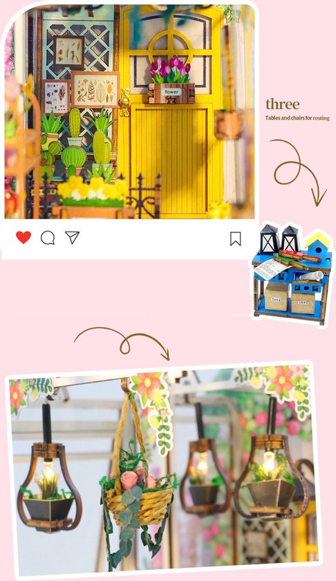DIY Book Nook Kit Tuinhuis - Miniatuurhuis voor kinderen en volwassenen