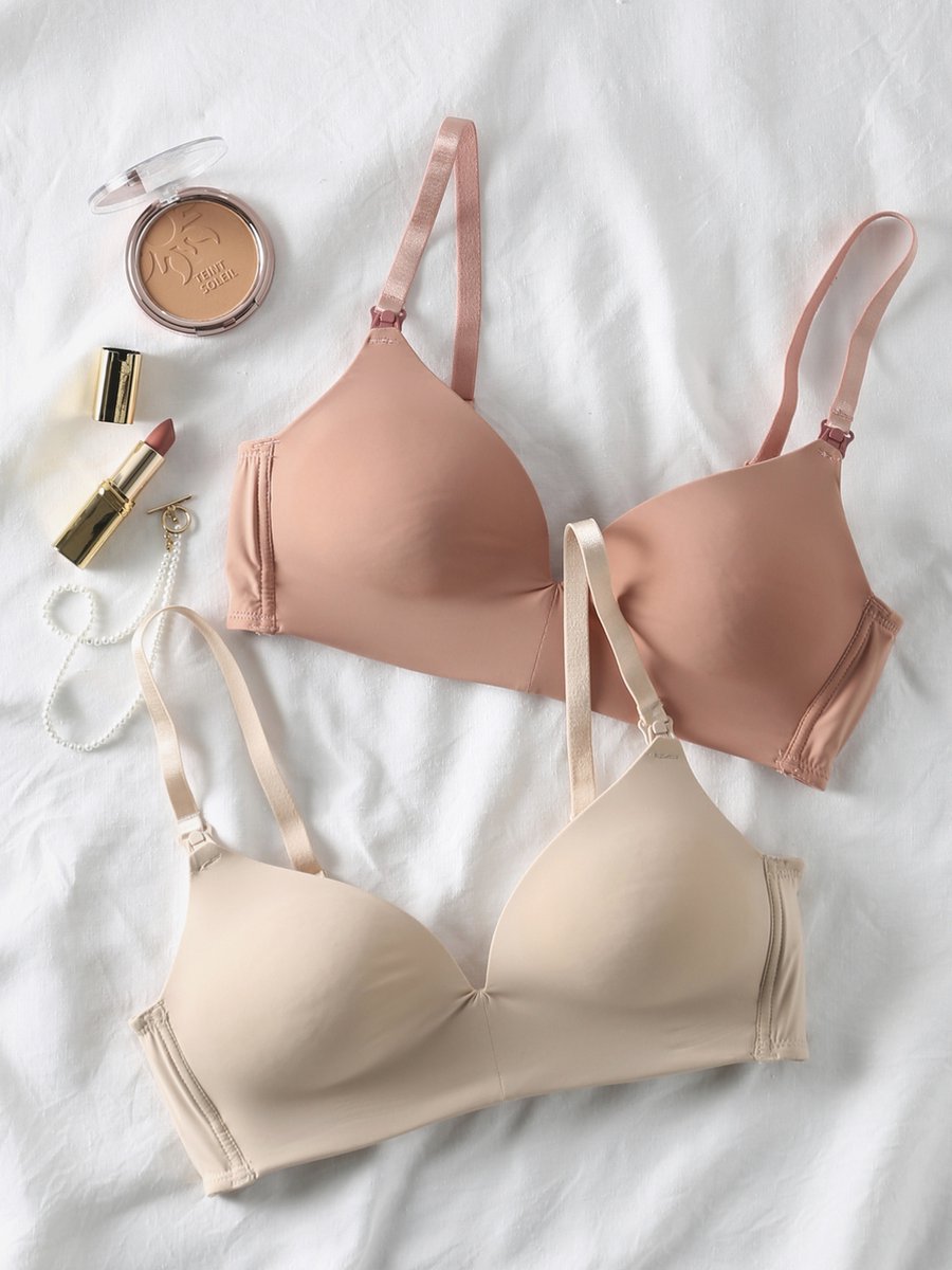 Envie de Fraise Set - 2 beha - zwangerschaps - borstvoedings - microvezel - kant beige