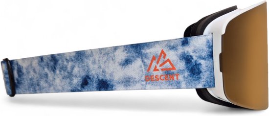 DESCENT Goggle - Skibril - The Cloud - Denim - Gold - Skibril met magnetisch verwisselbare lens, hard case & extra lens