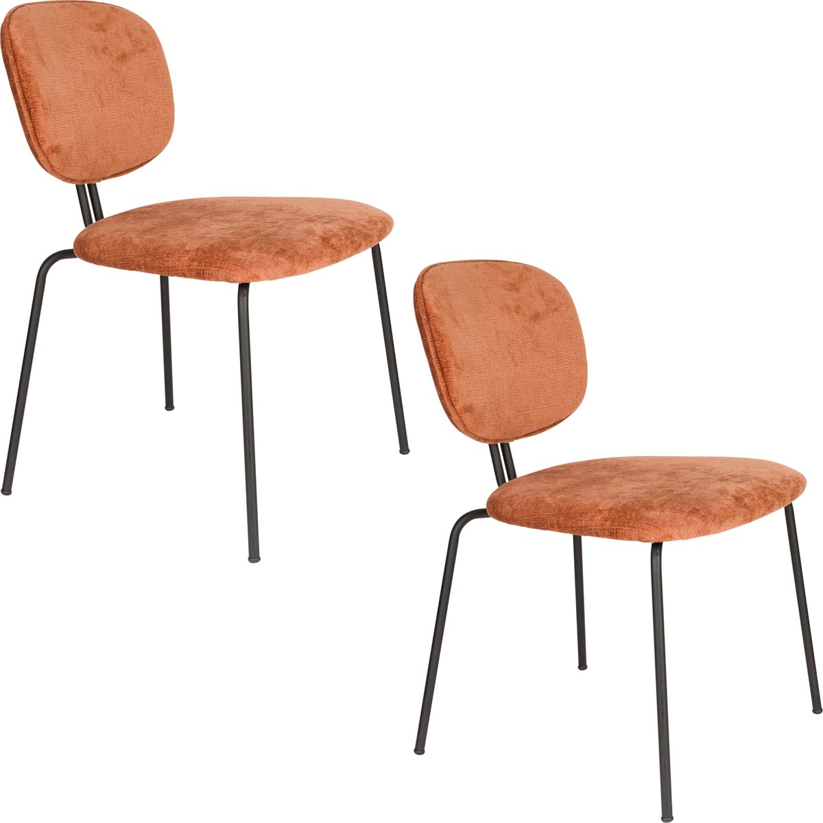 Housecraft Living Bouton Eetkamerstoelen Terra - Set van 2 Rood