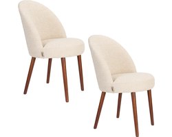 Dutchbone Barbara Stoel BouclÃ© Beige - Set van 2