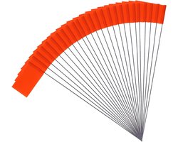 Markeringsvlaggen 50st 51x76cm met Stalen Paal Vinyl Paalvlag Yard Flags voor Industriële Ondergrondse Nutsvoorzieningen Rioleringen Landschapsarchitectuur (Oranje) Washing Machine