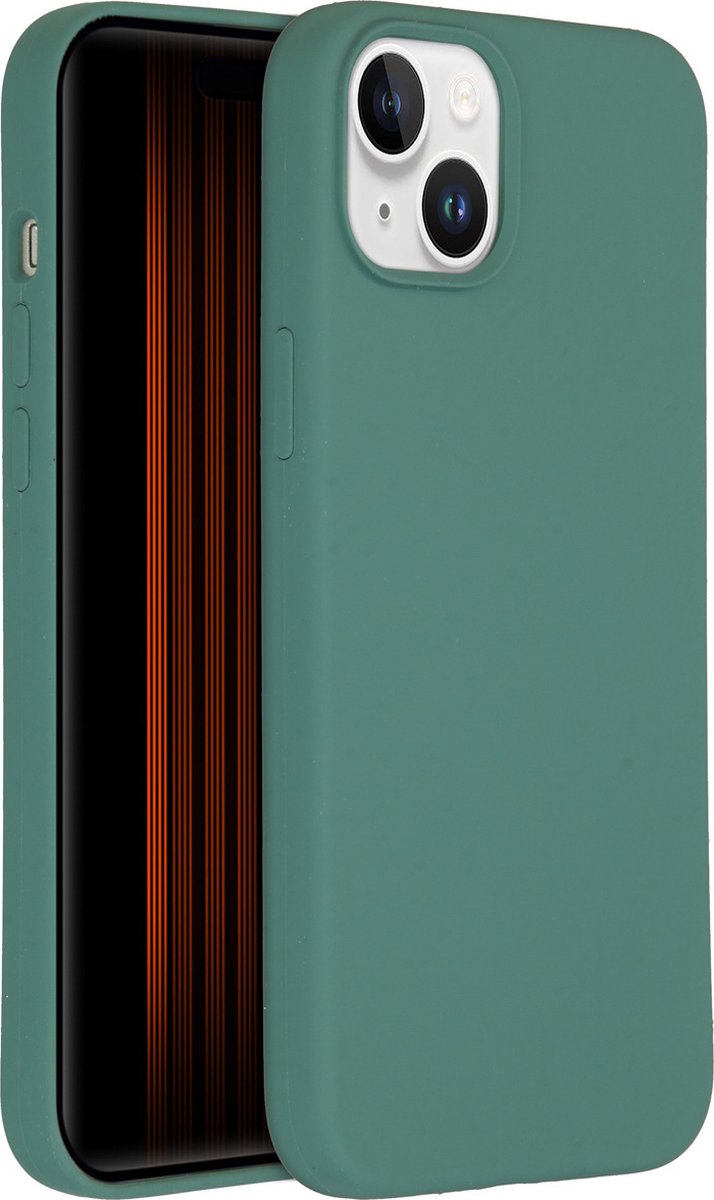 Accezz Hoesje Geschikt voor iPhone 15 Plus Hoesje Siliconen - Accezz Liquid Silicone Backcover Geschikt voor MagSafe - Donkergroen