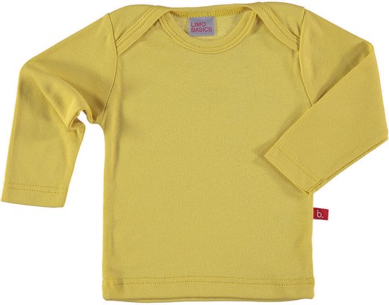 T-shirt Bébé manches longues en coton côtelé bio Jaune 62- 68