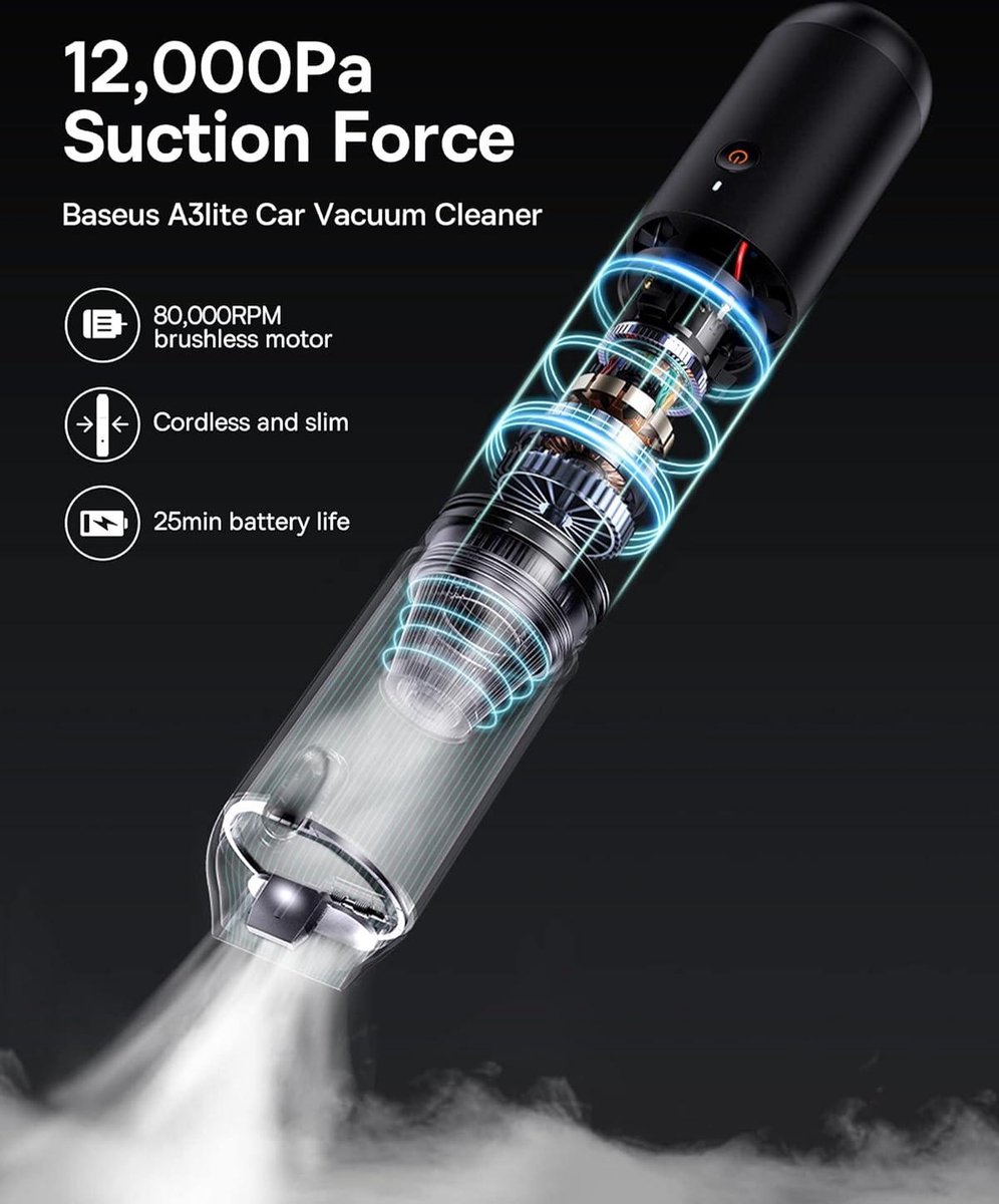 Mrs. Jones A3 Lite Draadloze Handstofzuiger 12000pa - afbeelding 2