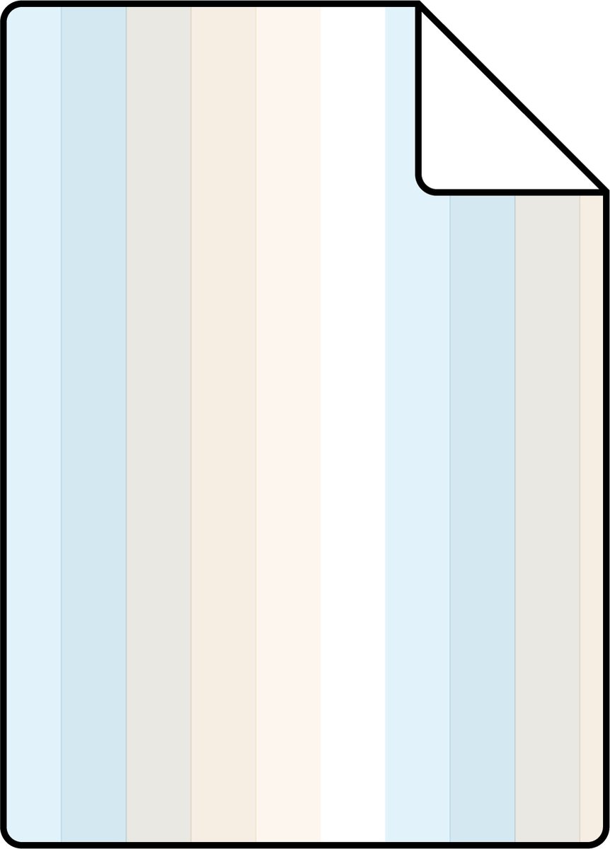 Proefstaal ESTAhome behang strepen regenboog lichtblauw en beige - 26.5 x 21 cm - 138925-S
