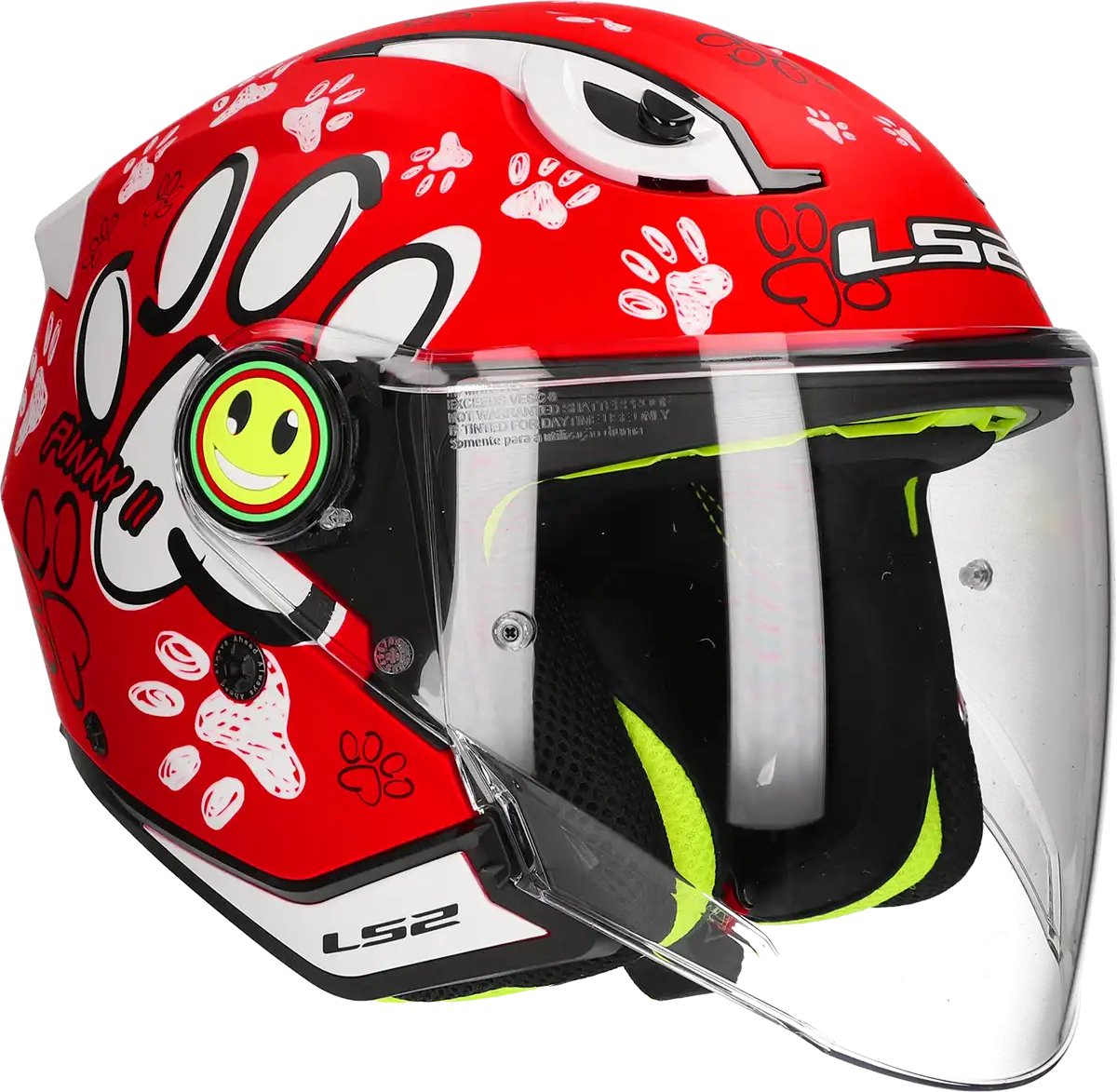 LS2 Helm Funny II Paws OF622 rood maat M